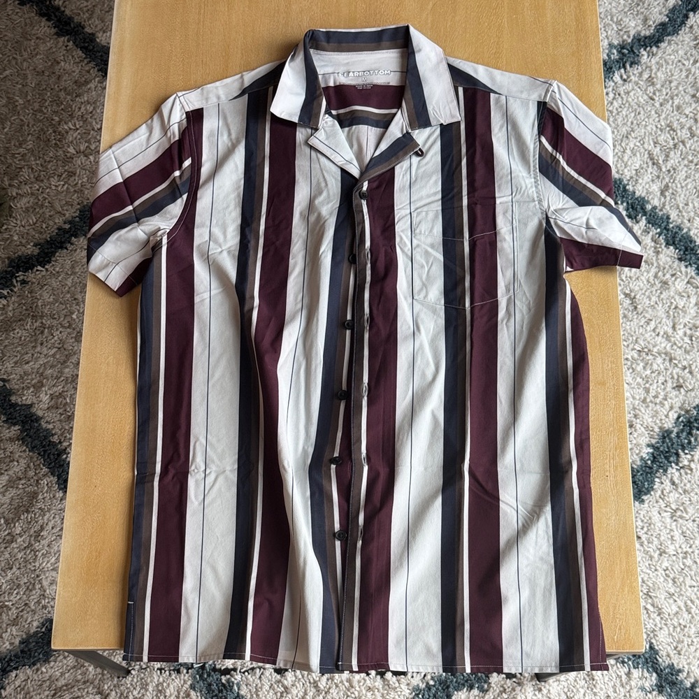 EUC Bearbottom Striped Short Sleeve Shirt - Size M